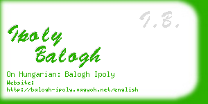 ipoly balogh business card